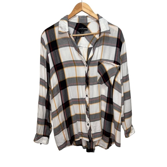 Addition Love & Legend Black & White Button Down Shirt Size 18 - Picture 1 of 12